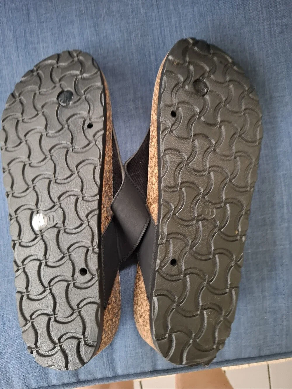 Aloha Island Selena T Strap Cork Sandal Size 11 Black